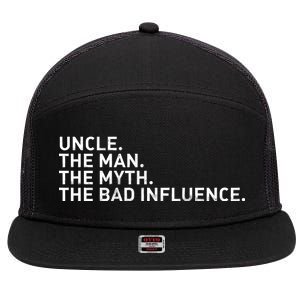 Uncle The Man The Myth The Bad Influence 7 Panel Mesh Trucker Snapback Hat