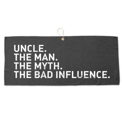 Uncle The Man The Myth The Bad Influence Large Microfiber Waffle Golf Towel