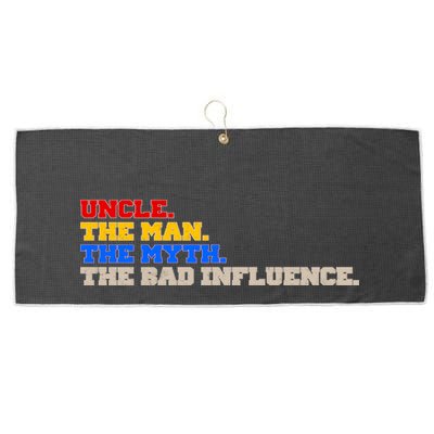 Uncle The Man The Myth The Bad Influence1 Large Microfiber Waffle Golf Towel