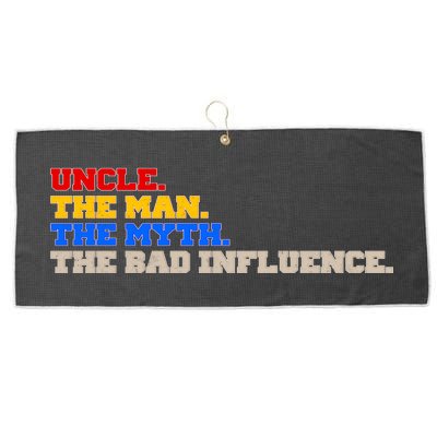 Uncle The Man The Myth The Bad Influence1 Large Microfiber Waffle Golf Towel