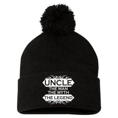 Uncle The Man The Myth The Legend Pom Pom 12in Knit Beanie