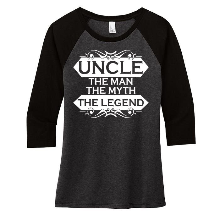 Uncle The Man The Myth The Legend Women's Tri-Blend 3/4-Sleeve Raglan Shirt