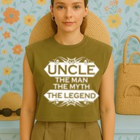Uncle The Man The Myth The Legend Garment-Dyed Women's Muscle Tee
