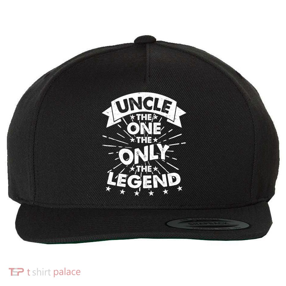 Uncle The One The Only The Legend Wool Snapback Cap