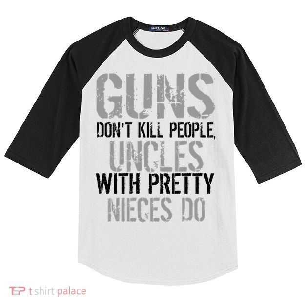 Uncles With Pretty Nieces Kill People Kids Colorblock Raglan Jersey
