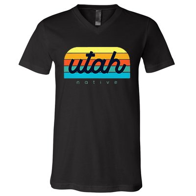 Utah Native Design Trendy Utah Represent Your State V-Neck T-Shirt