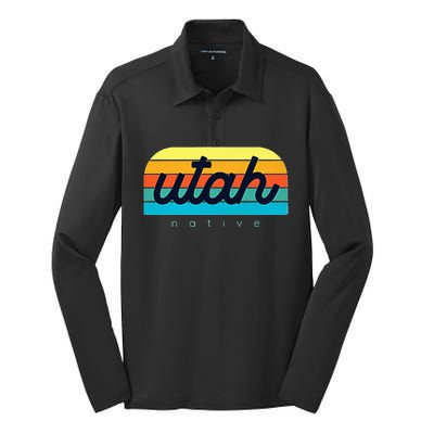 Utah Native Design Trendy Utah Represent Your State Silk Touch Performance Long Sleeve Polo