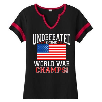 Undefeated 2-Time World War Champs Ladies Halftime Notch Neck Tee