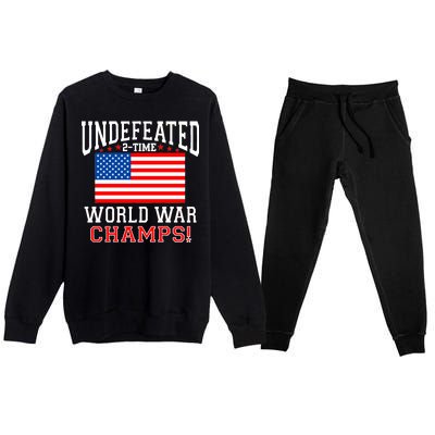 Undefeated 2-Time World War Champs Premium Crewneck Sweatsuit Set