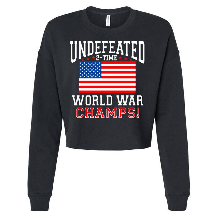 Undefeated 2-Time World War Champs Cropped Pullover Crew