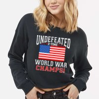Undefeated 2-Time World War Champs Cropped Pullover Crew