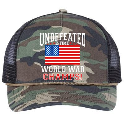 Undefeated 2-Time World War Champs Retro Rope Trucker Hat Cap