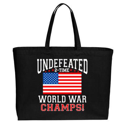 Undefeated 2-Time World War Champs Cotton Canvas Jumbo Tote