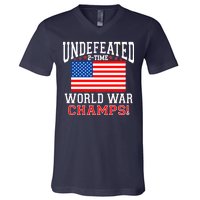 Undefeated 2-Time World War Champs V-Neck T-Shirt