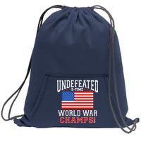 Undefeated 2-Time World War Champs Sweatshirt Cinch Pack Bag