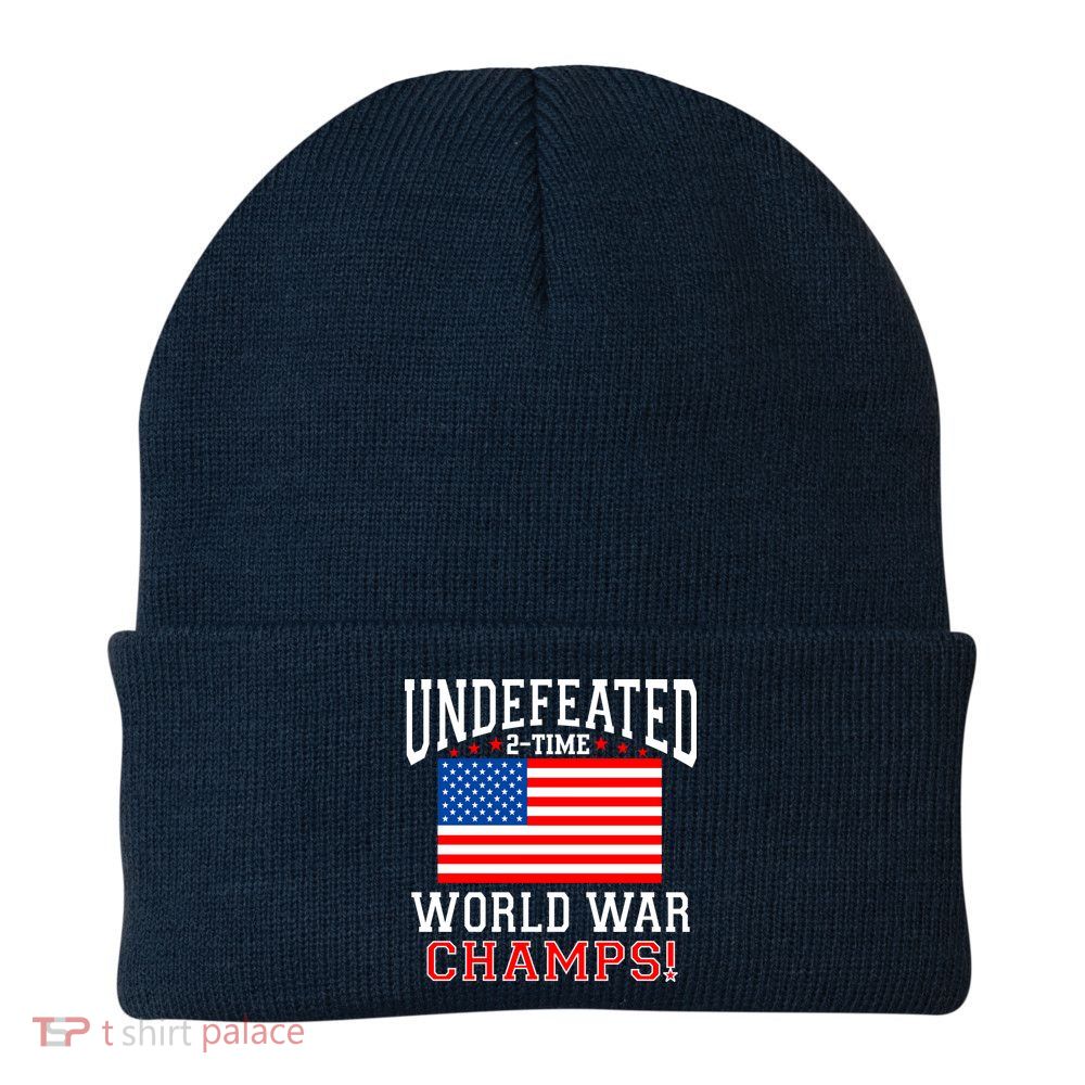 Undefeated 2-Time World War Champs Knit Cap Winter Beanie