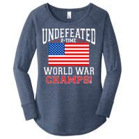 Undefeated 2-Time World War Champs Women's Perfect Tri Tunic Long Sleeve Shirt