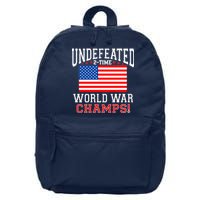 Undefeated 2-Time World War Champs 16 in Basic Backpack