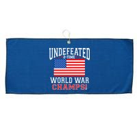 Undefeated 2-Time World War Champs Large Microfiber Waffle Golf Towel