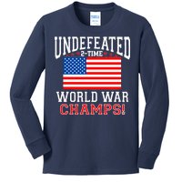 Undefeated 2-Time World War Champs Kids Long Sleeve Shirt