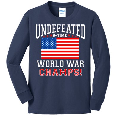 Undefeated 2-Time World War Champs Kids Long Sleeve Shirt