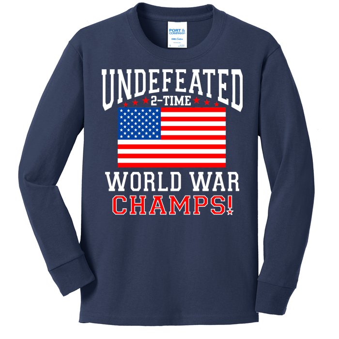 Undefeated 2-Time World War Champs Kids Long Sleeve Shirt