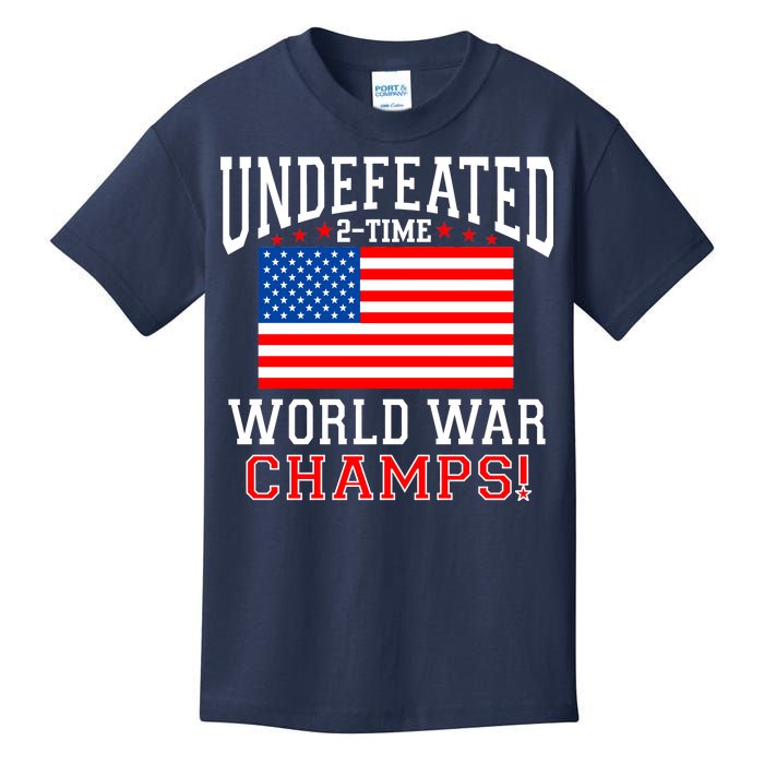 Undefeated 2-Time World War Champs Kids T-Shirt