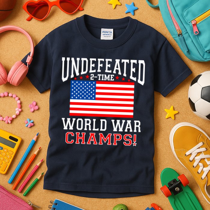 Undefeated 2-Time World War Champs Kids T-Shirt
