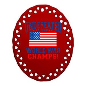 Undefeated 2-Time World War Champs Ceramic Oval Ornament