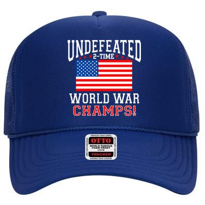 Undefeated 2-Time World War Champs High Crown Mesh Back Trucker Hat