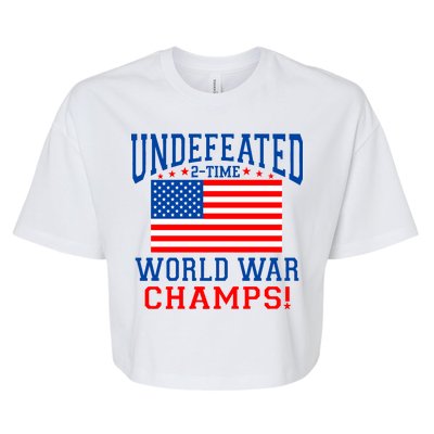 Undefeated 2-Time World War Champs Bella+Canvas Jersey Crop Tee