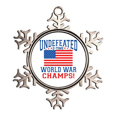 Undefeated 2-Time World War Champs Metallic Star Ornament