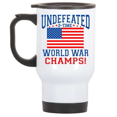 Undefeated 2-Time World War Champs Stainless Steel Travel Mug