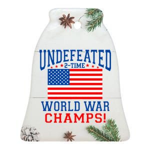 Undefeated 2-Time World War Champs Ceramic Bell Ornament