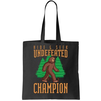 Undefeated Hide & Seek Champion Bigfoot Tote Bag