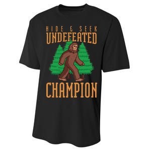 Undefeated Hide & Seek Champion Bigfoot Performance Sprint T-Shirt