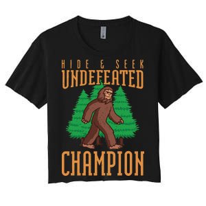 Undefeated Hide & Seek Champion Bigfoot Women's Crop Top Tee