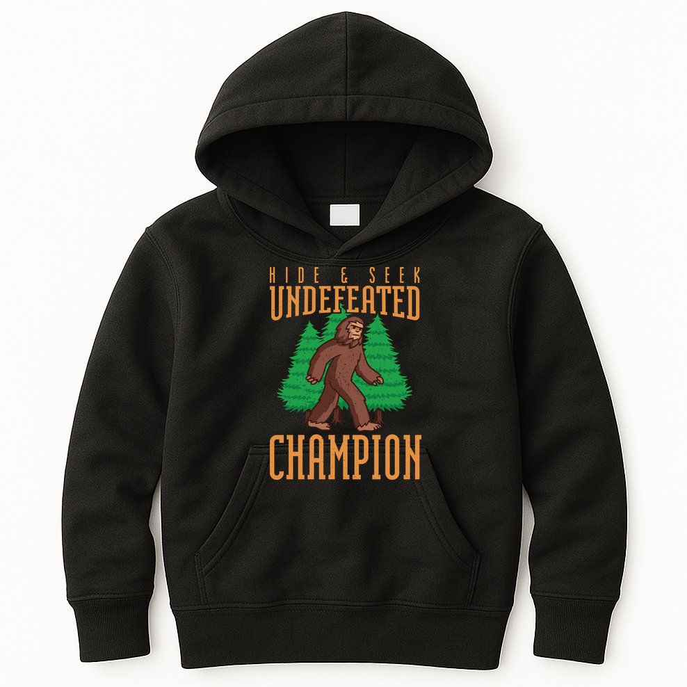 Undefeated Hide & Seek Champion Bigfoot Kids Hoodie