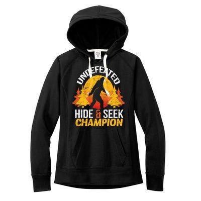 Undefeated Hide And Seek Champion Bigfoot Women's Fleece Hoodie