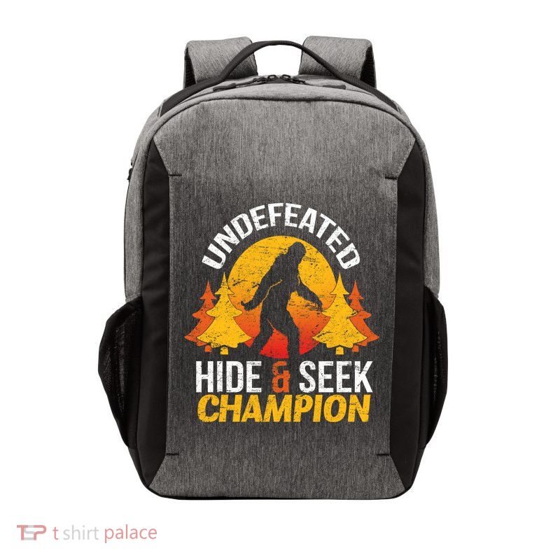 Undefeated Hide And Seek Champion Bigfoot Vector Backpack