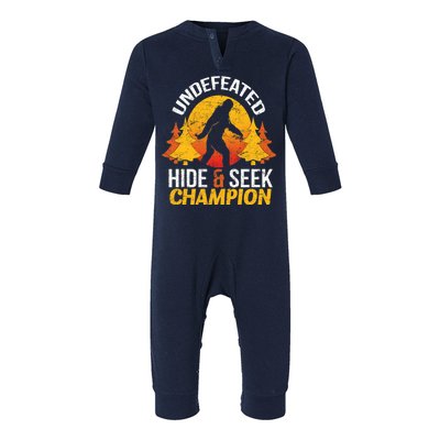 Undefeated Hide And Seek Champion Bigfoot Infant Fleece One Piece