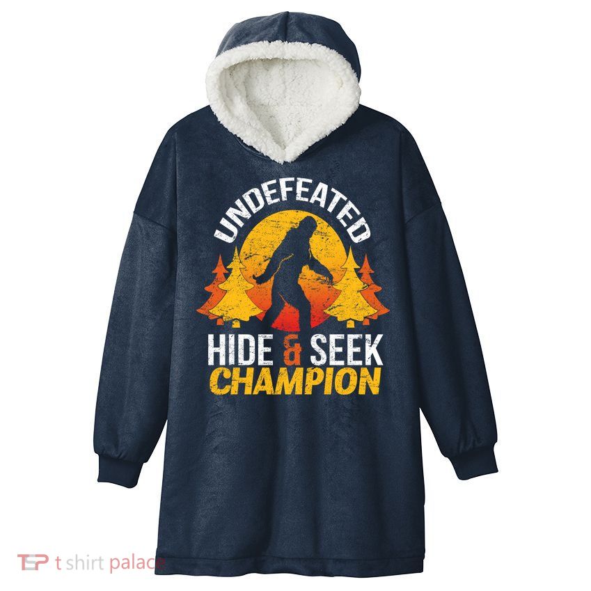 Undefeated Hide And Seek Champion Bigfoot Hooded Wearable Blanket