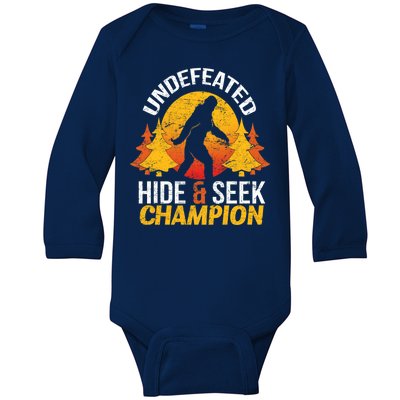 Undefeated Hide And Seek Champion Bigfoot Baby Long Sleeve Bodysuit