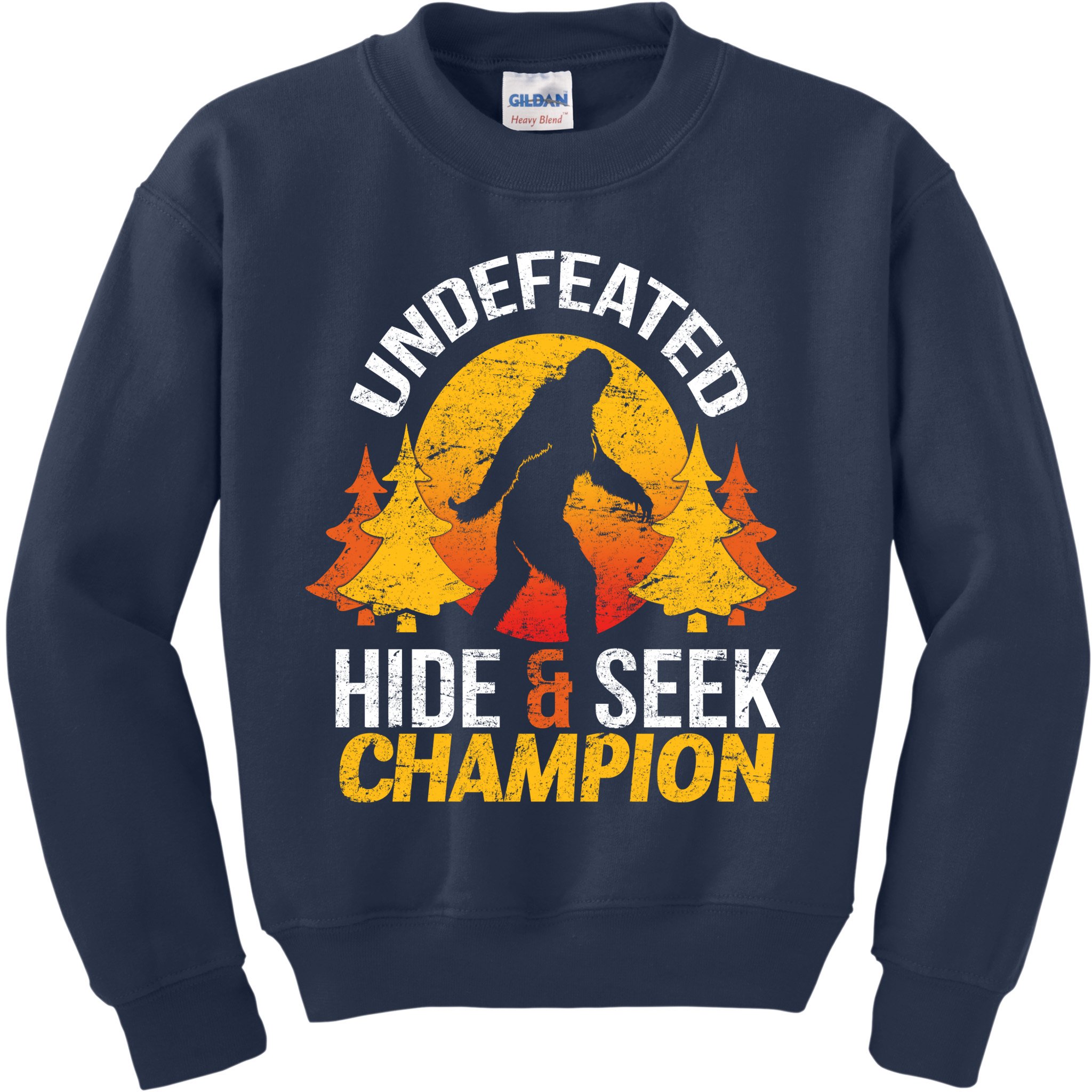 Undefeated Hide And Seek Champion Bigfoot Kids Sweatshirt