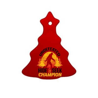 Undefeated Hide And Seek Champion Bigfoot Ceramic Tree Ornament