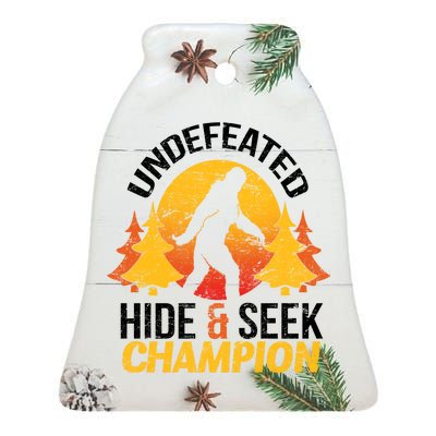 Undefeated Hide And Seek Champion Bigfoot Ceramic Bell Ornament