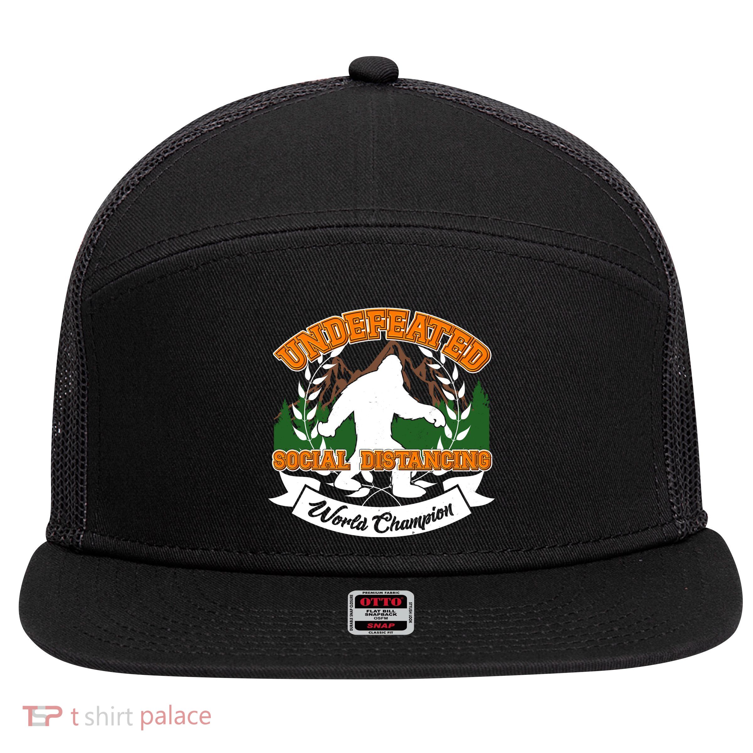 Undefeated Sasquatch Social Distancing Bigfoot 7 Panel Mesh Trucker Snapback Hat