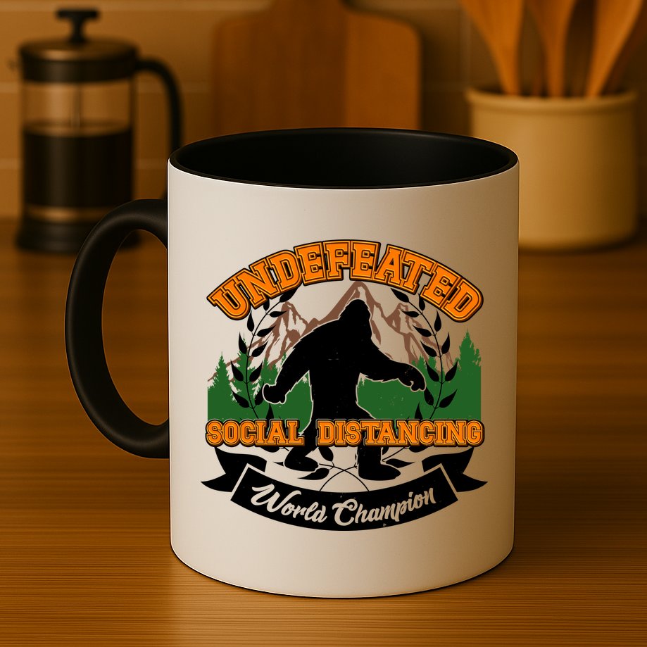 Undefeated Sasquatch Social Distancing Bigfoot Mug