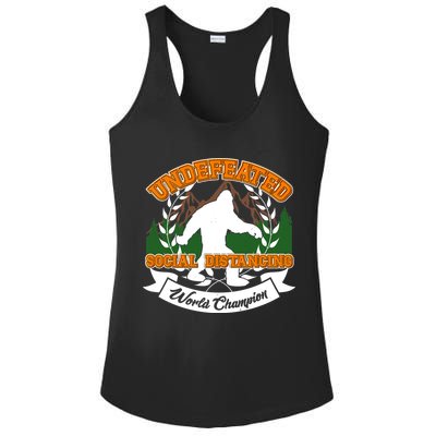 Undefeated Sasquatch Social Distancing Bigfoot Ladies PosiCharge Competitor Racerback Tank