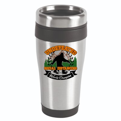 Undefeated Sasquatch Social Distancing Bigfoot 16oz Travel Tumbler